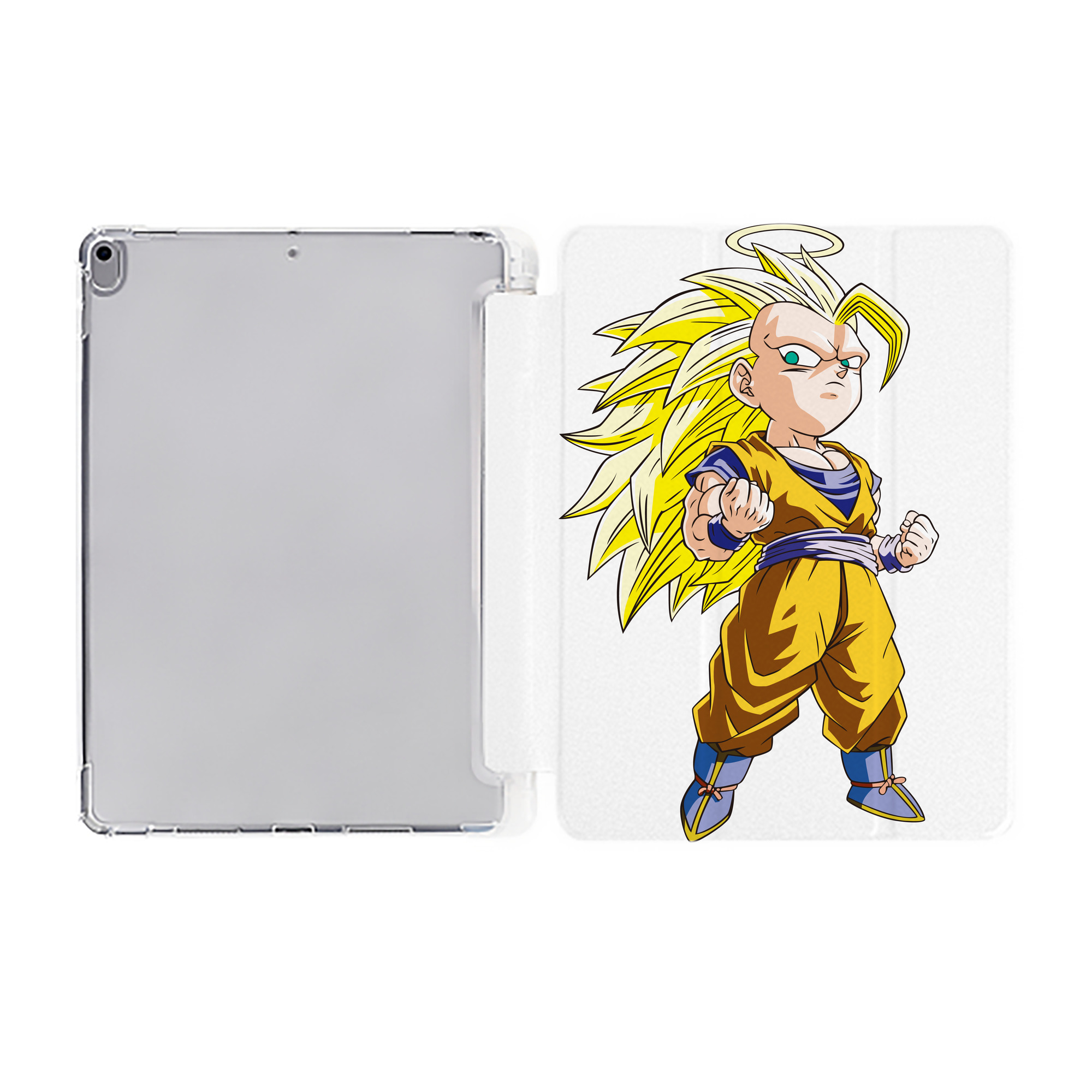 （画像用） ドラゴンボール 孫悟空（そん ごくう）Son Goku カカロット DRAGON BALL Kakarotto IPad ケース ペン収納付き 三つ折りスタンド PUレザー×シリコン 対応機種9.5/10.5/10.9インチ